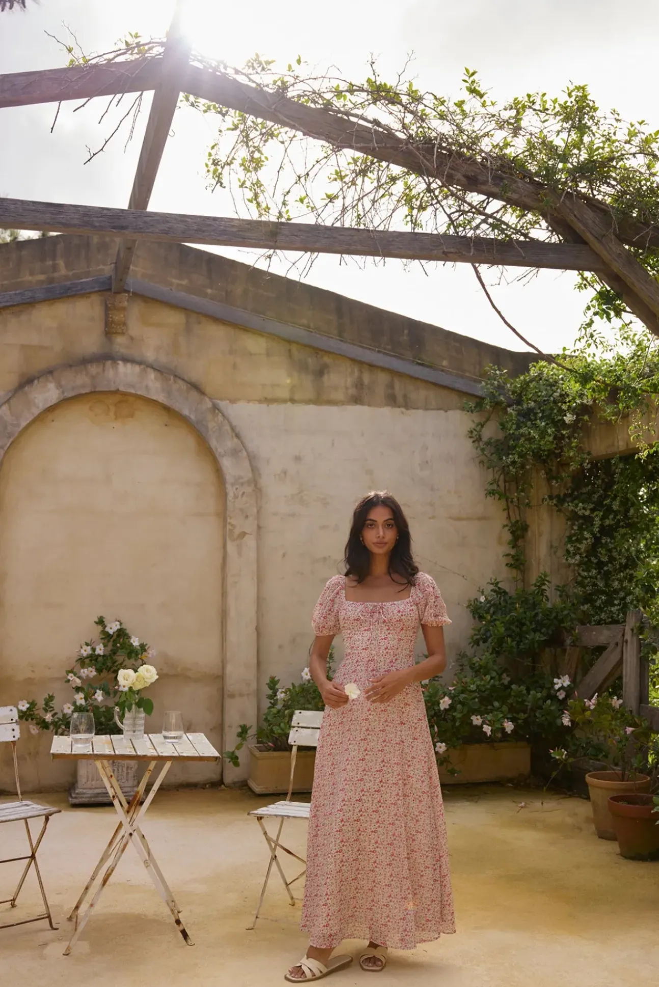 Luminous Dreams Floral Maxi Dress Pink