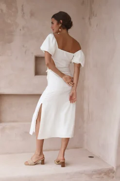 Luna Eclipse Maxi Dress White