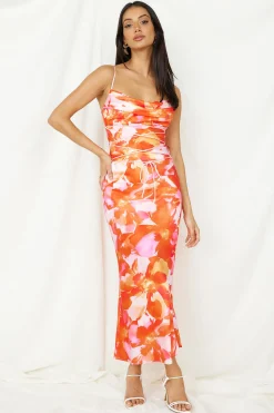 Luna Magic Midi Dress Orange
