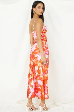 Luna Magic Midi Dress Orange