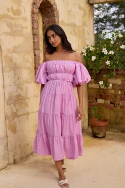 Lush Petal Maxi Dress Pink