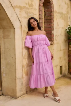 Lush Petal Maxi Dress Pink