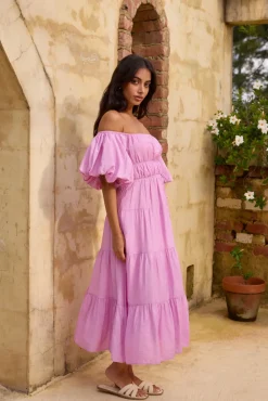Lush Petal Maxi Dress Pink
