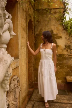 Luxe Horizon Maxi Dress White