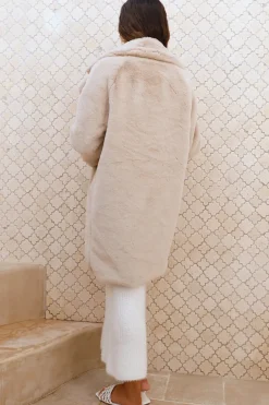 Luxe Life Faux Fur Jacket Beige