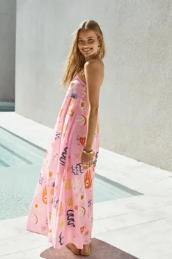 Magic Tricks Strapless Maxi Dress Pink