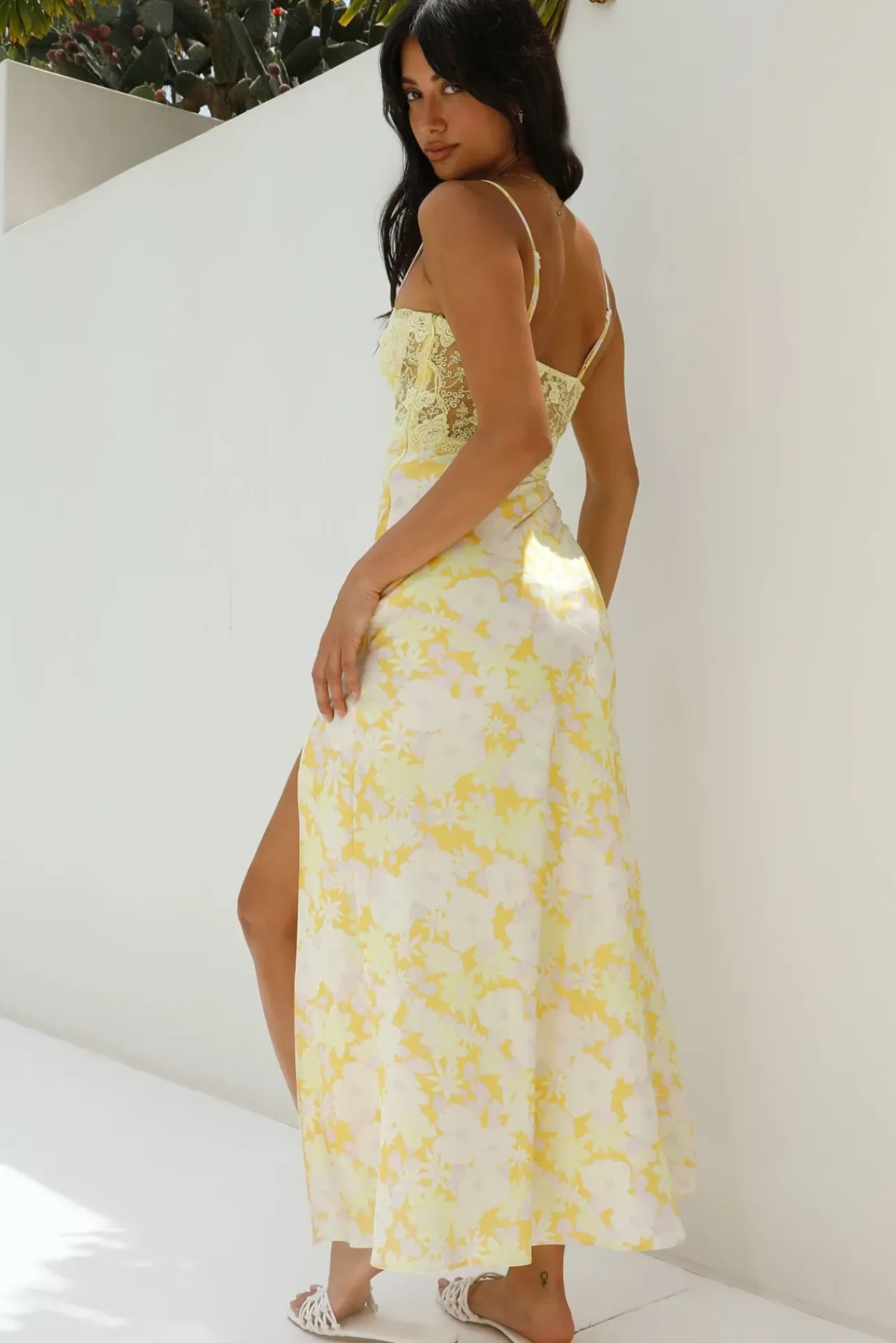 Main Character Satin Maxi Dress Yellow