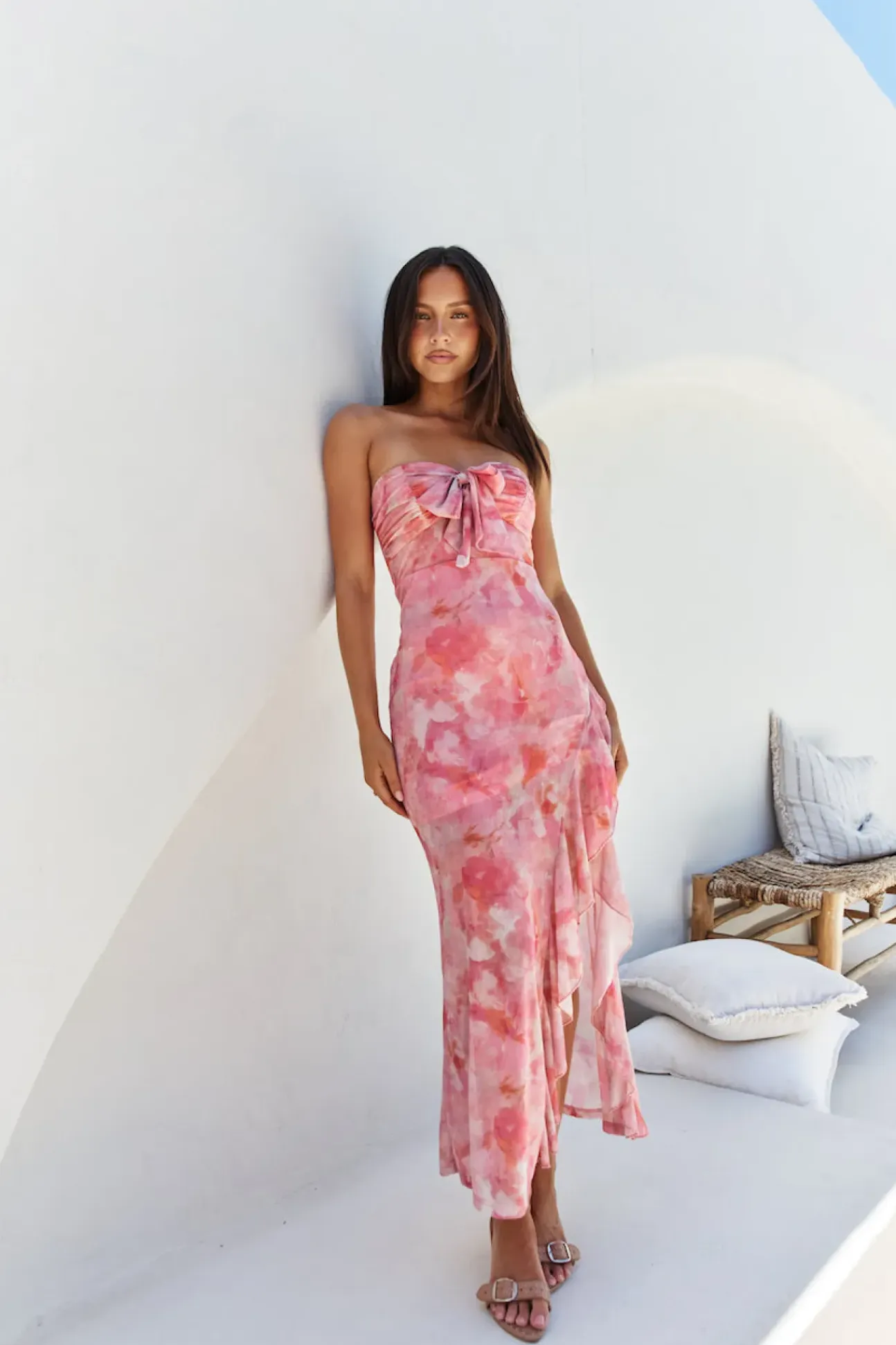 Majorca Strapless Midi Pink