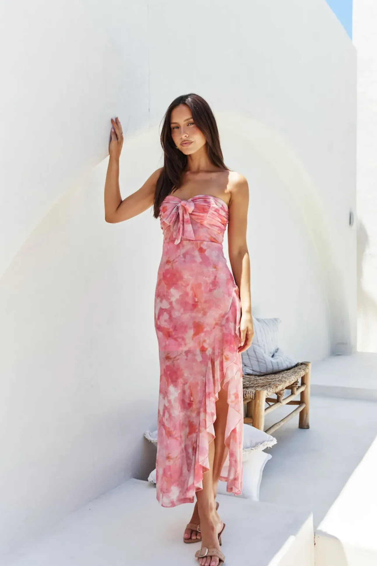 Majorca Strapless Midi Pink
