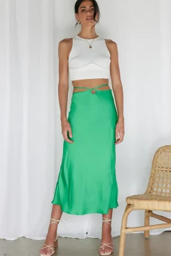 Make A Wave Maxi Skirt Green