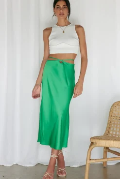 Make A Wave Maxi Skirt Green