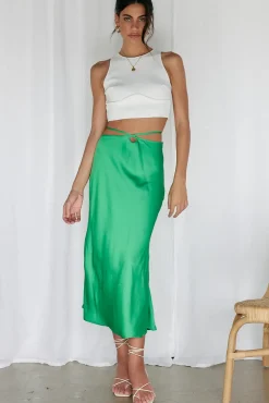 Make A Wave Maxi Skirt Green