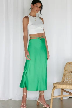 Make A Wave Maxi Skirt Green