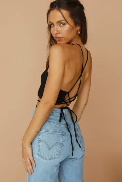 Make A Wish Crop Top Black