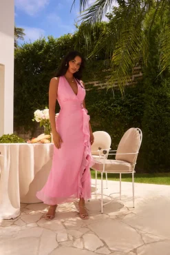 Makes Me Blush Midi Dress Pink