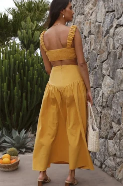 Mango Trees Maxi Skirt Mustard