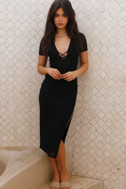 Meadow Serenity Midi Dress Black