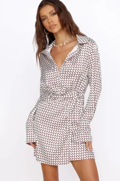 Mediterranean Glow Mini Dress Brown