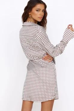 Mediterranean Glow Mini Dress Brown