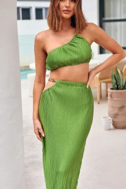 Midnight Attraction Maxi Skirt Green