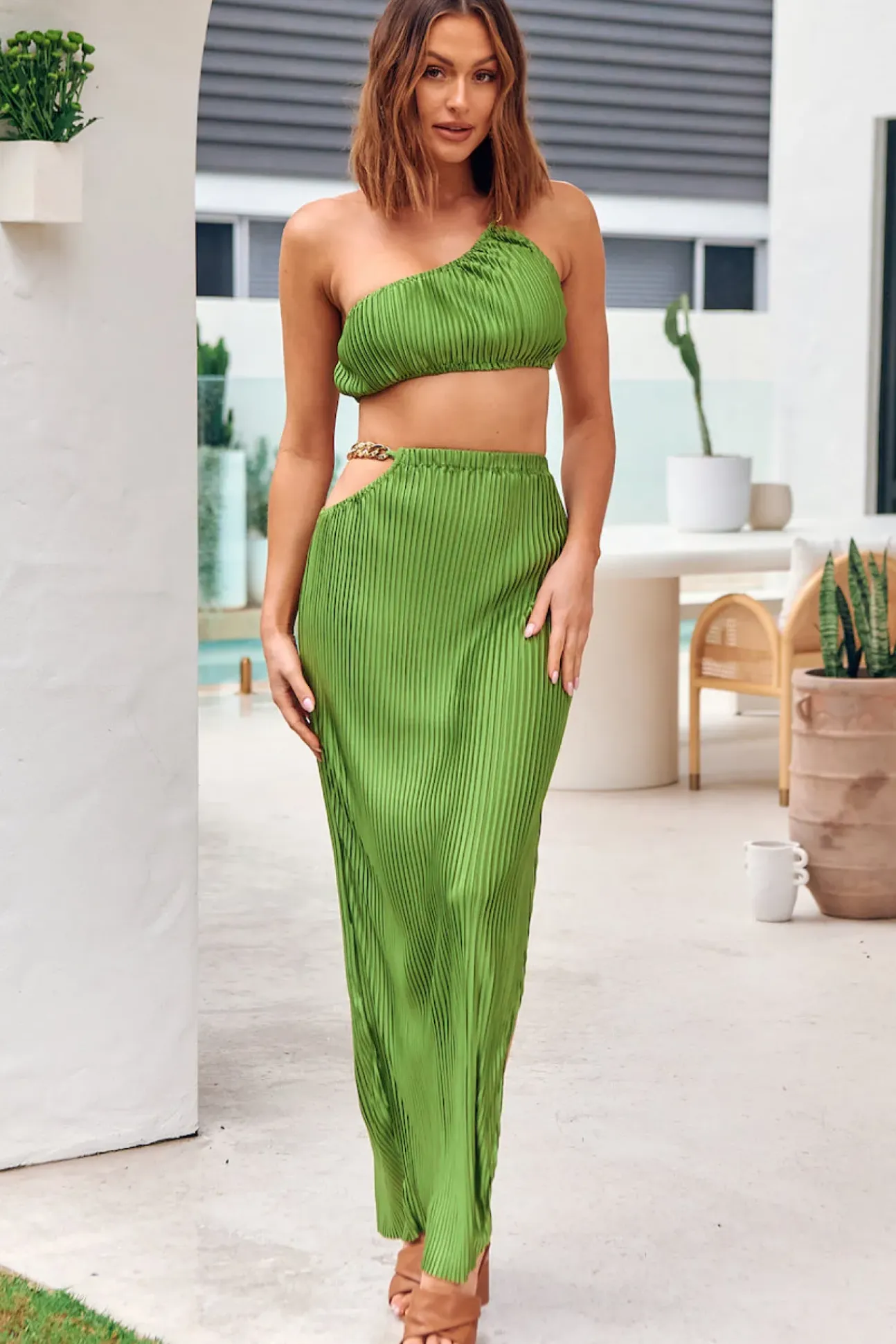 Midnight Attraction Maxi Skirt Green