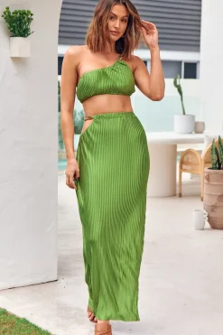 Midnight Attraction Maxi Skirt Green
