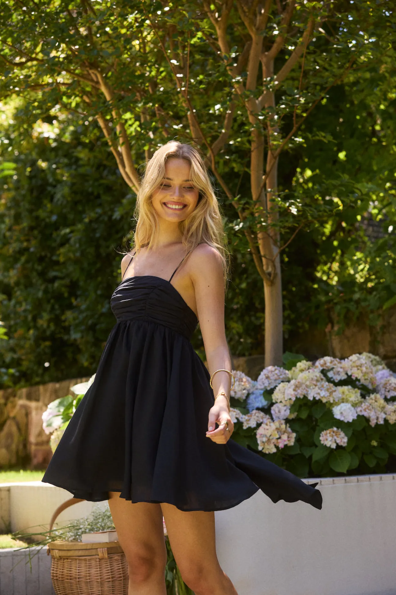 Midnight Charm Mini Dress Black