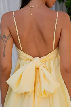 Midnight Charm Mini Dress Yellow