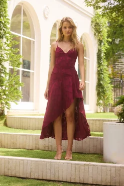Midnight Drinks Midi Dress Maroon