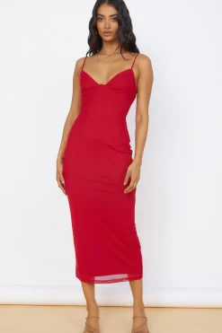 Midnight Magic Midi Dress Red