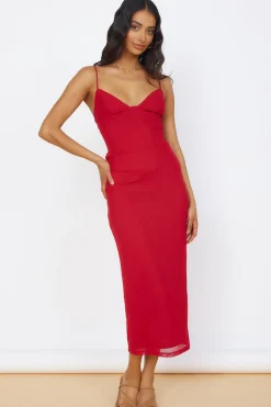 Midnight Magic Midi Dress Red
