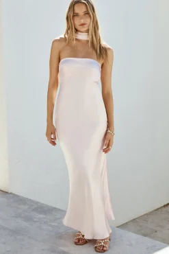 Midnight Moment Strapless Maxi Dress Pink