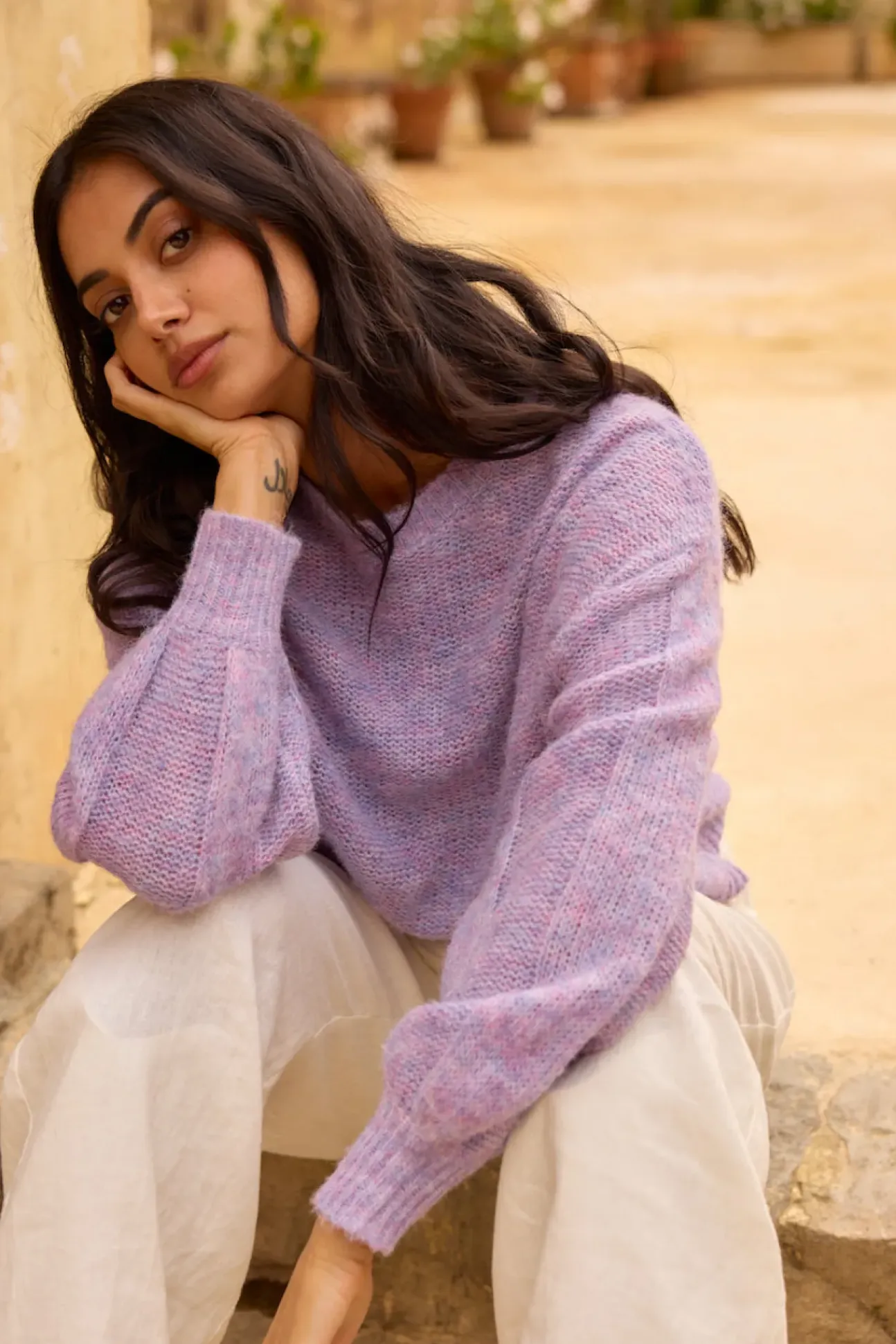 Mikale Knit Jumper Purple
