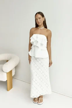 Miles Of Style Strapless Top White