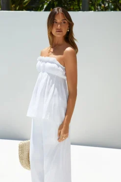 Mollie Miles Strapless Top White