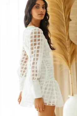 Moonlit Water Dress White