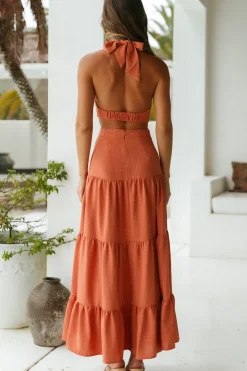 Morning Dew Maxi Dress Rust