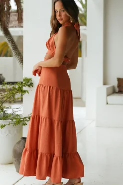 Morning Dew Maxi Dress Rust