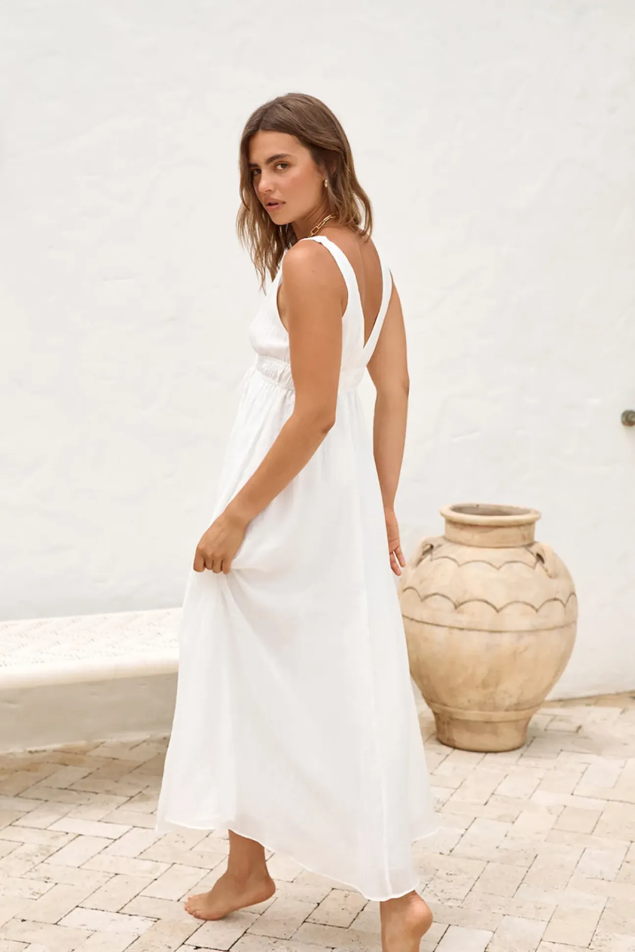 Morning Sun Maxi Dress White