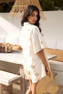 Muy Caliente Romper Beige
