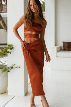 Needing You Maxi Skirt Brown