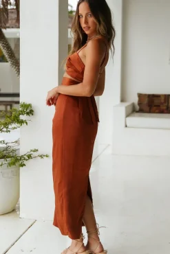 Needing You Maxi Skirt Brown
