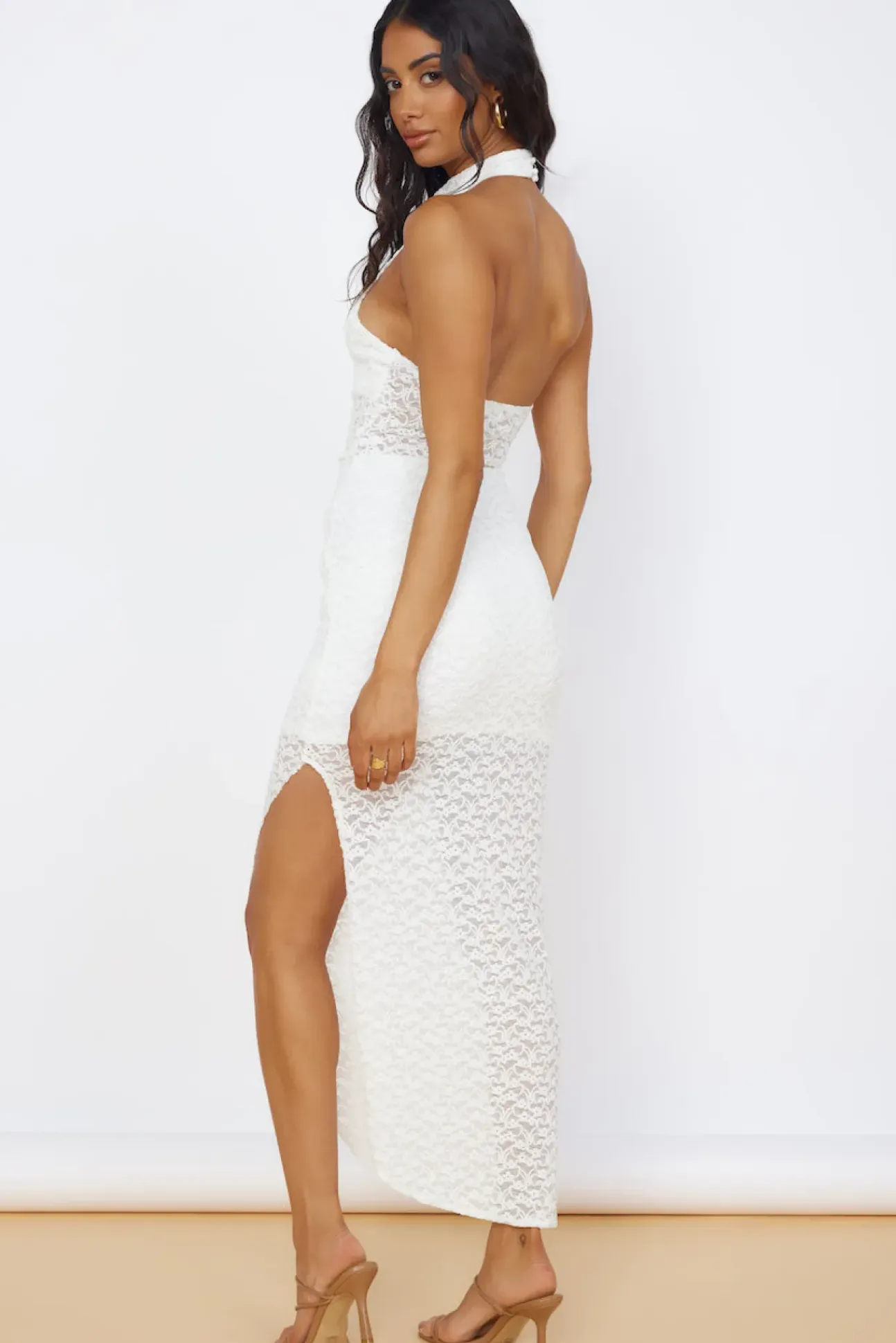 New Beginnings Lace Maxi Dress White