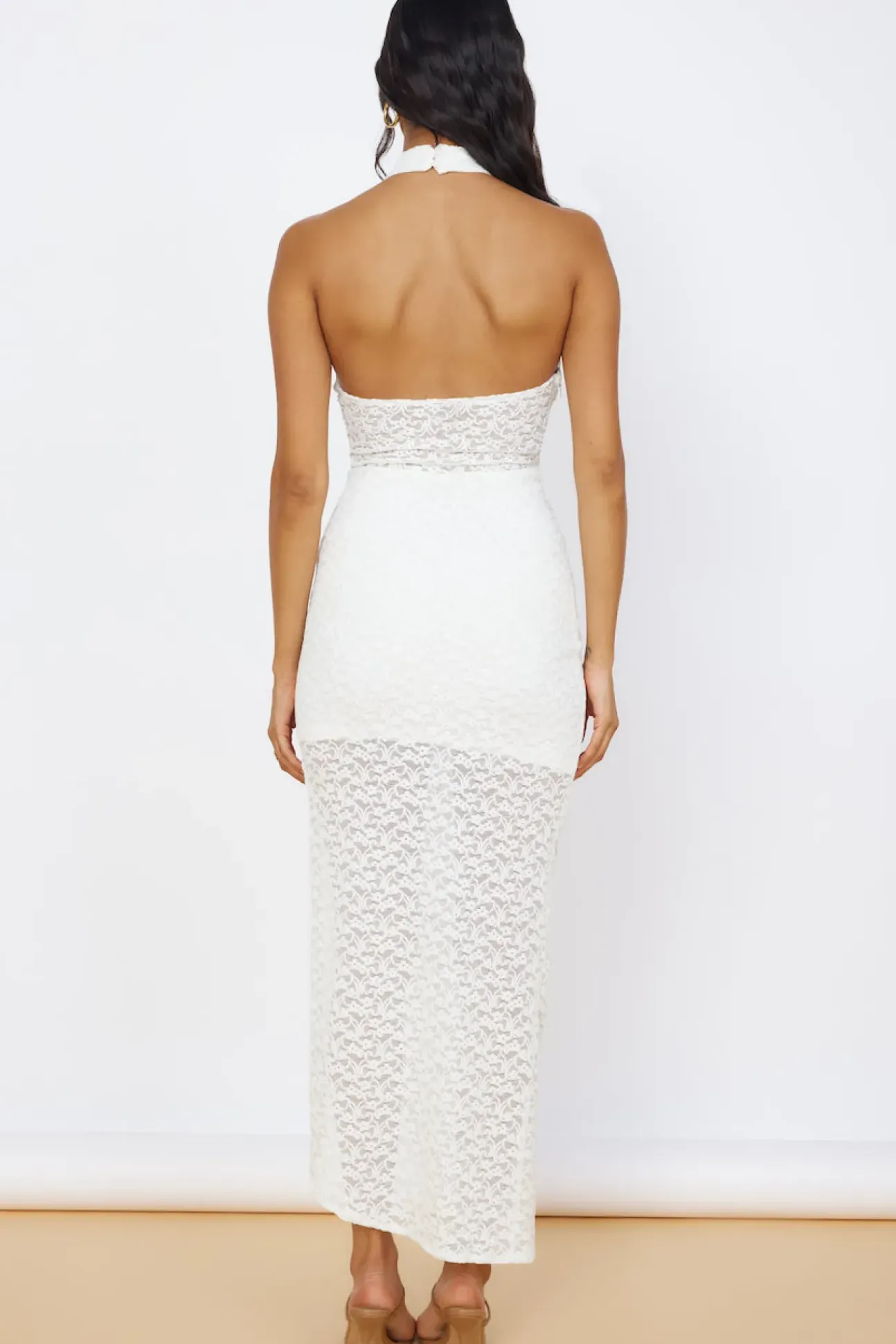 New Beginnings Lace Maxi Dress White