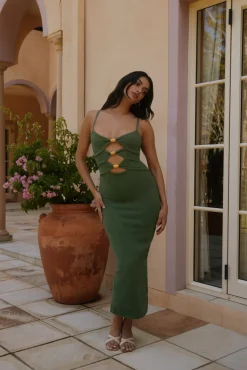 Normani Midi Dress in Green