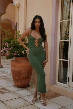 Normani Midi Dress in Green