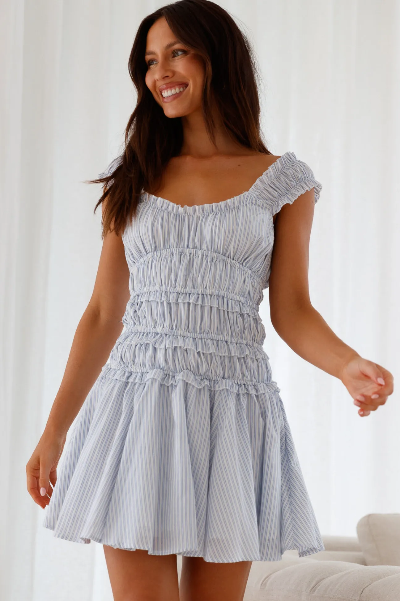 Ocean Breath Mini Dress Blue