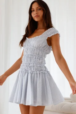 Ocean Breath Mini Dress Blue
