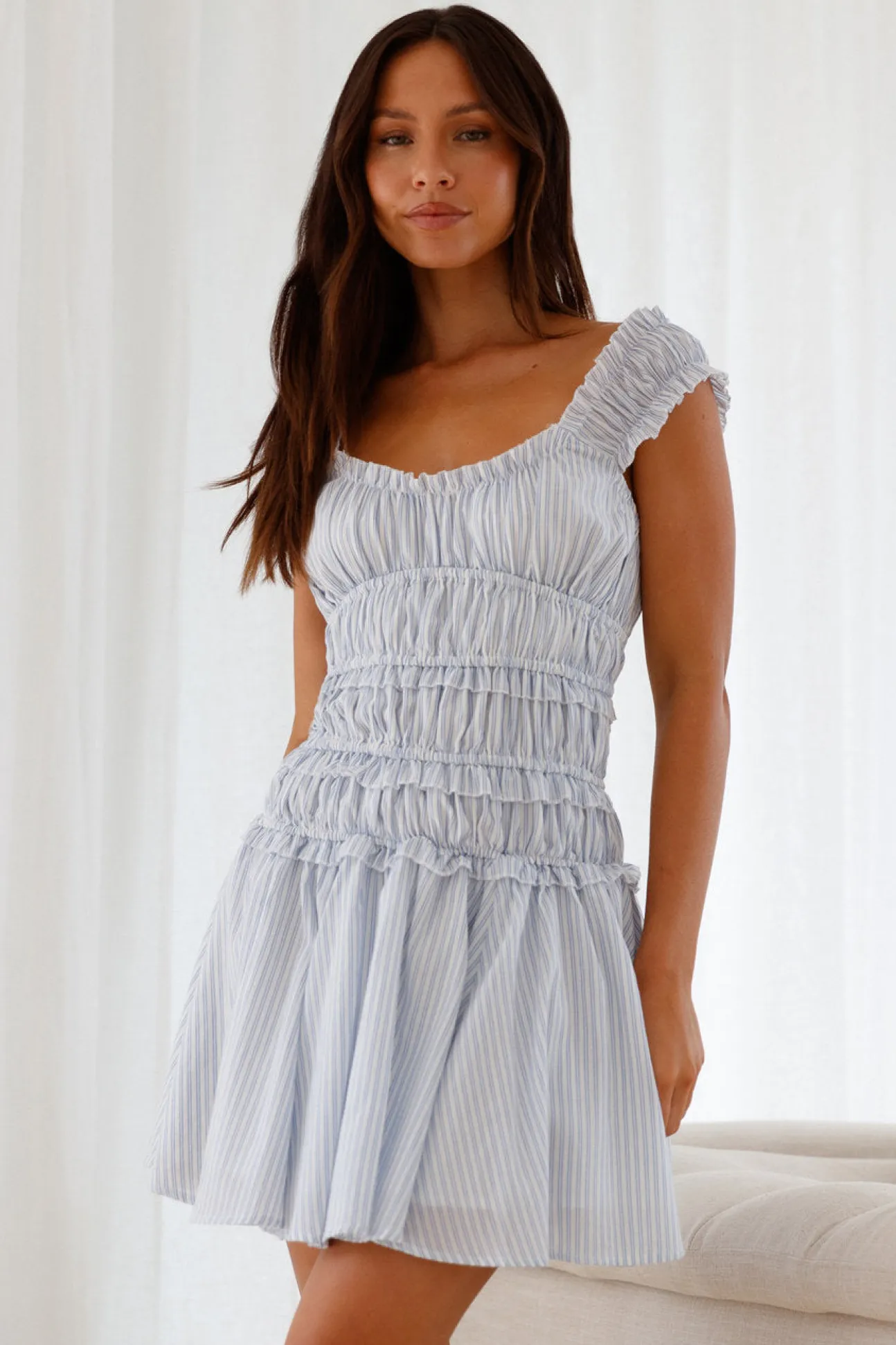 Ocean Breath Mini Dress Blue