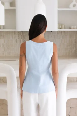 Ocean Eyes Vest Top Blue